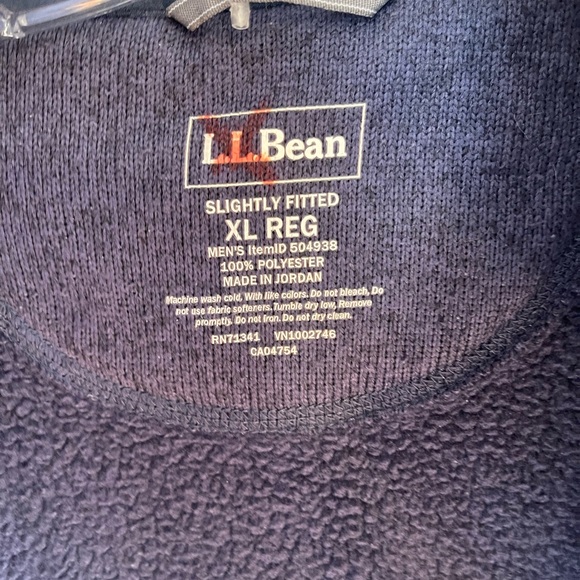 L.L. Bean Fleece Jacket Men’s XL Coat LL Navy Blue Sweater Full Zip New - Picture 7 of 10